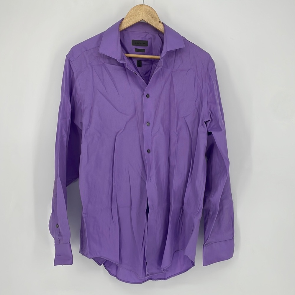 CALVIN KLEIN slim fit non long sleeve button up dress shirt mens size 16.5 34/35